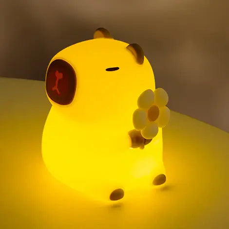 Sleeping Capybara Breathing Squishy Silicone Companion Sound LED Night Light Perfect Gift