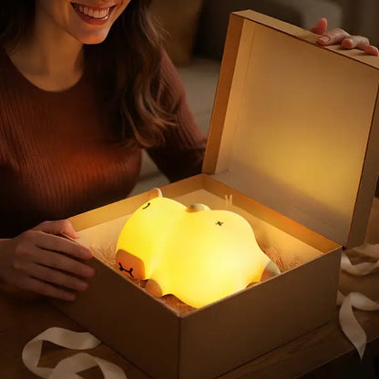 Sleeping Capybara Breathing Squishy Silicone Companion Sound LED Night Light Perfect Gift